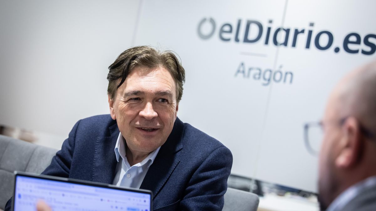 El candidato de Aragón-Teruel Existe, en la sede de elDiario.es en Aragón.