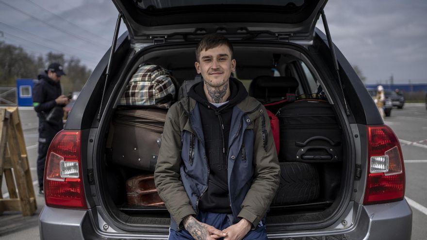 Oleksander, en el punto de recepción de evacuados de las zonas ocupadas de Ucrania, en Zaporiyia.