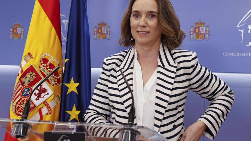 La portavoz del PP Cuca Gamarra, este martes en el Congreso. EFE/J.J. Guillén
