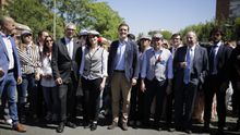 Casado, Almeida y Ayuso, en la pradera de San Isidro.