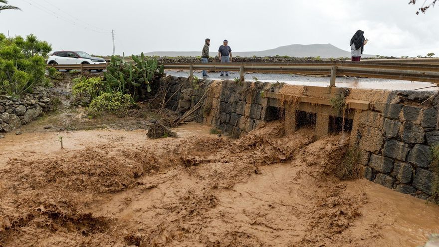 Además del granizo, también ha llovido con fuerza en zonas de la isla