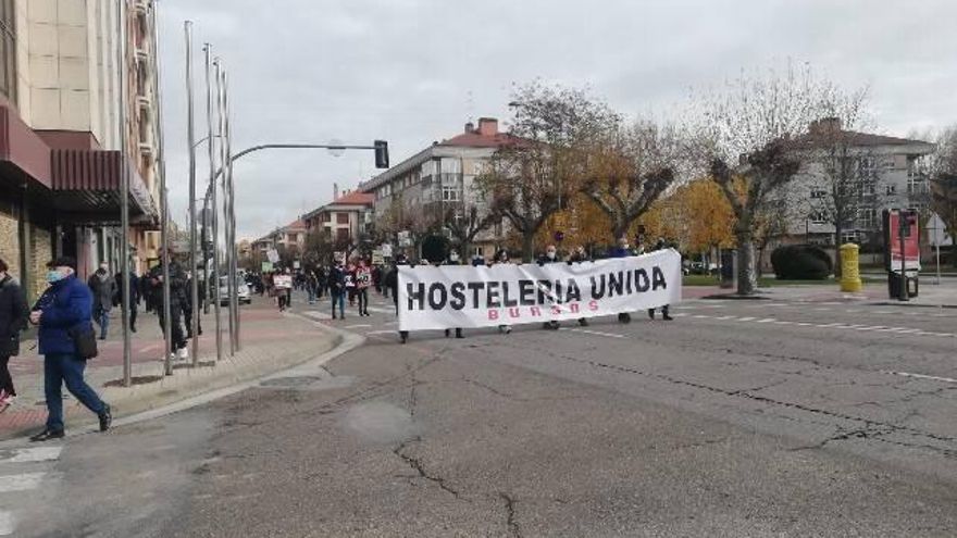 Manifestación de hosteleros en Burgos capital.