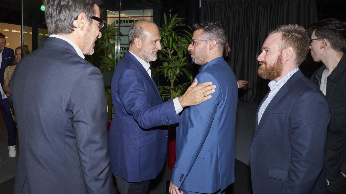 Ignacio Mata, Javier Bardají, Marcos Méndez y Pedro Zárate en la fiesta 25 aniversario de verTele