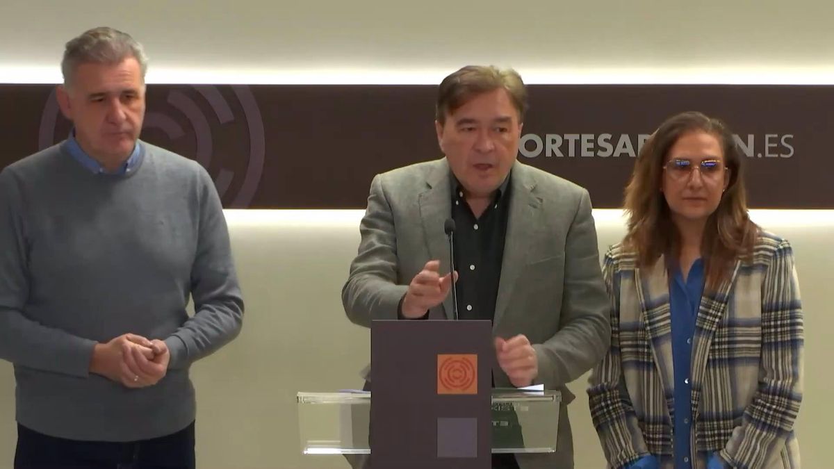 Un momento de la rueda de prensa de Aragón Existe/Teruel Existe este lunes