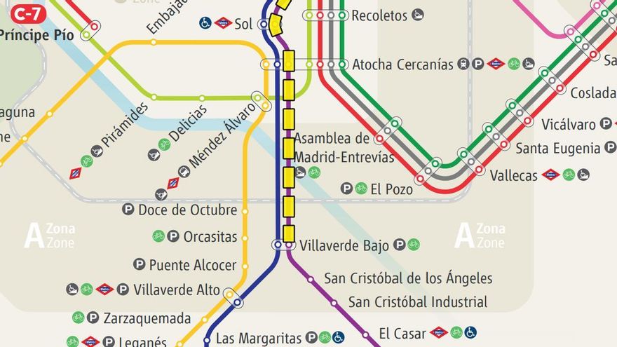Cortes nocturnos en la línea C-3 de Cercanías Madrid desde Chamartín a Villaverde Bajo: estas son las alternativas