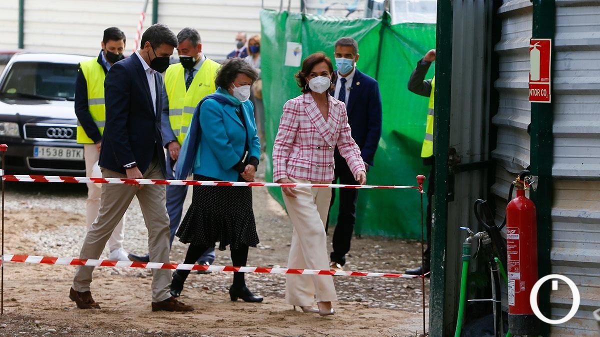 La vicepresidenta del Gobierno Carmen Calvo visita las obras de la Biblioteca del Estado