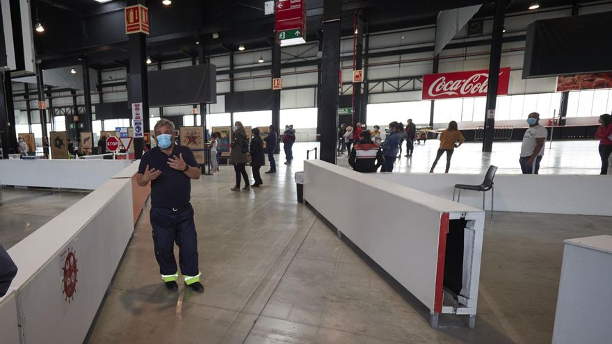 Recinto Ferial de Navarra, en Pamplona, donde el Departamento de Salud del Gobierno de Navarra realiza pruebas PCR de detección del Covid-19.