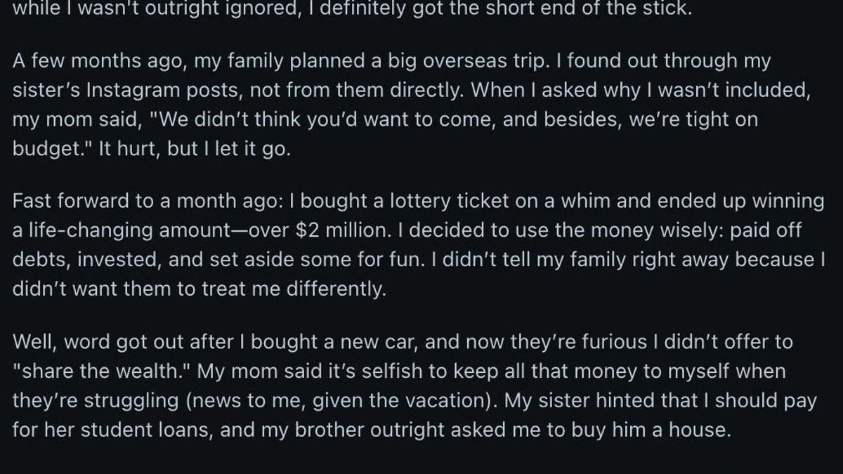 La historia fue compartida en Reddit por la propia protagonista