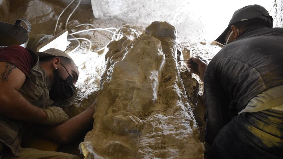 Arqueólogos en la misión TT 209