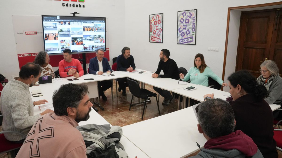 Reunión del comité de Hitachi Energy con representantes de IU y Por Andalucía en la sede de CCOO.