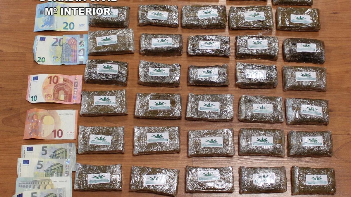 Los 4 kilos de hachís intervenidos en León.