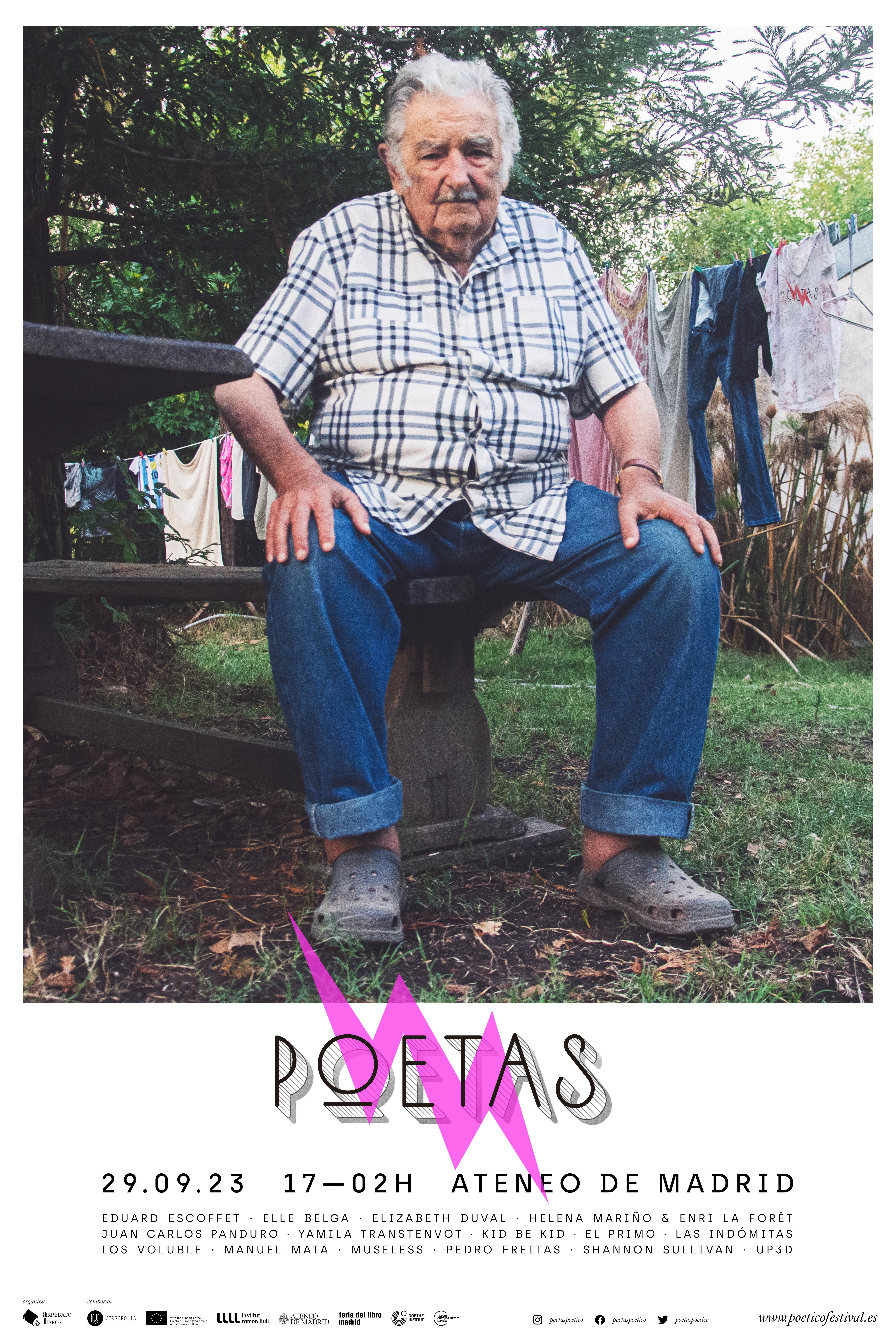 Pepe Mújica, imagen oficial del cartel de POETAS 2023