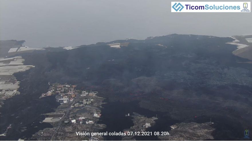 La lava del volcán de Cumbre Vieja afecta ya a más de 1.180 hectáreas del Valle de Aridane