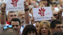 Protesta contra las agresiones sexuales en sanfermines.