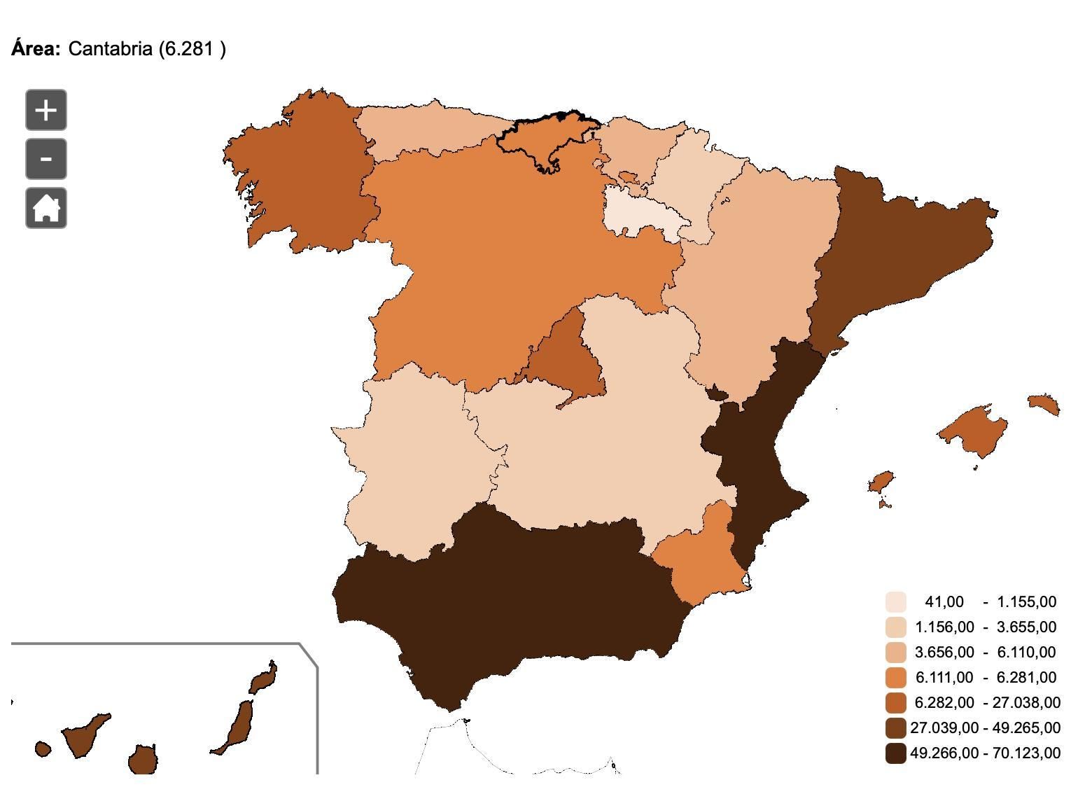 Viviendas turísticas en España.