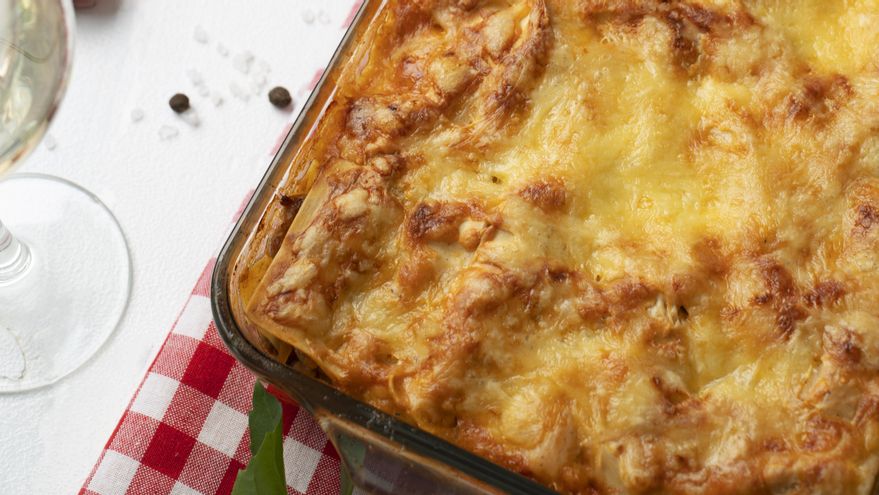 Lasagna with turnip greens