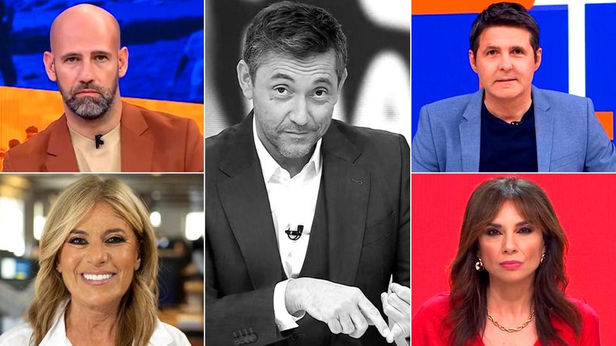 Imagen del intercambio de presentadores en RTVE tras la marcha de Javier Ruiz