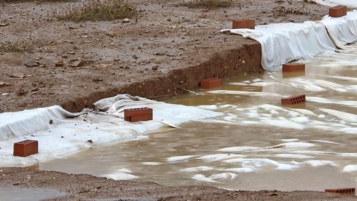 La borrasca Claudia inunda el yacimiento mozárabe