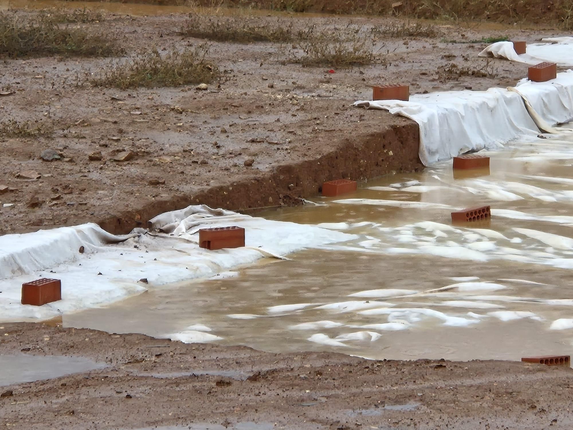 La borrasca Claudia inunda el yacimiento mozárabe