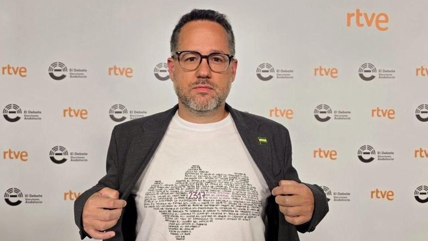 José Ignacio García (Adelante Andalucía) antes del debate electoral andaluz