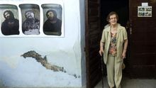 La 'restauradora' Cecilia Giménez en el Centro de Interpretación del eccehomo de Borja
