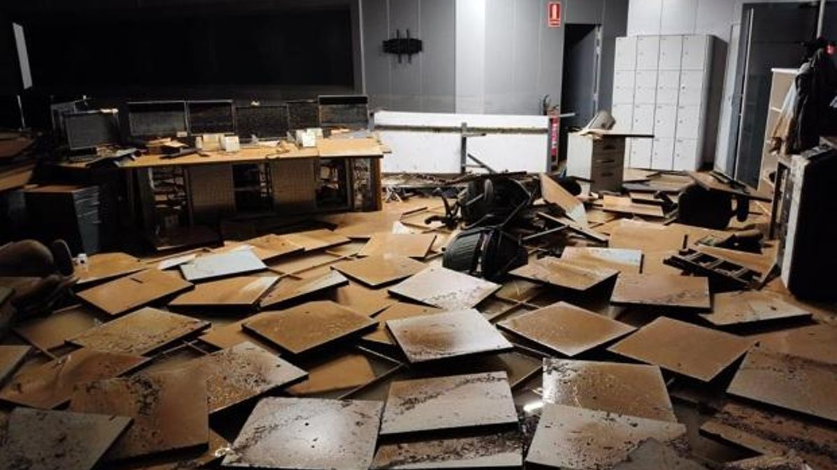 ROOM WITH FGV computers razed on the day of the Dana.