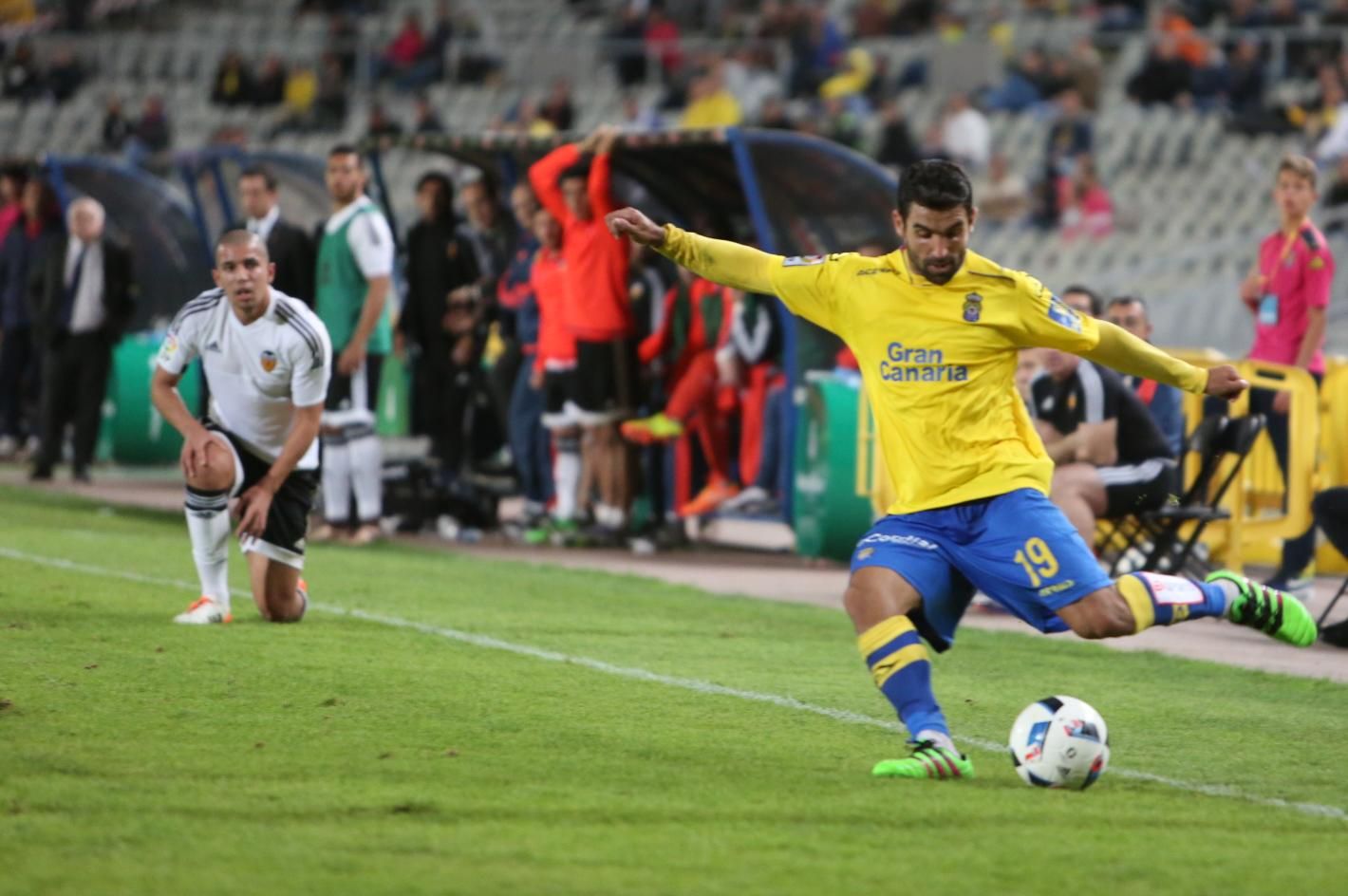 Emmanuel Culio durante el partido de Copa del Rey ante el Valencia en el Estadio de Gran Canaria, donde recibió los pitidos. (Alejandro Ramos).
