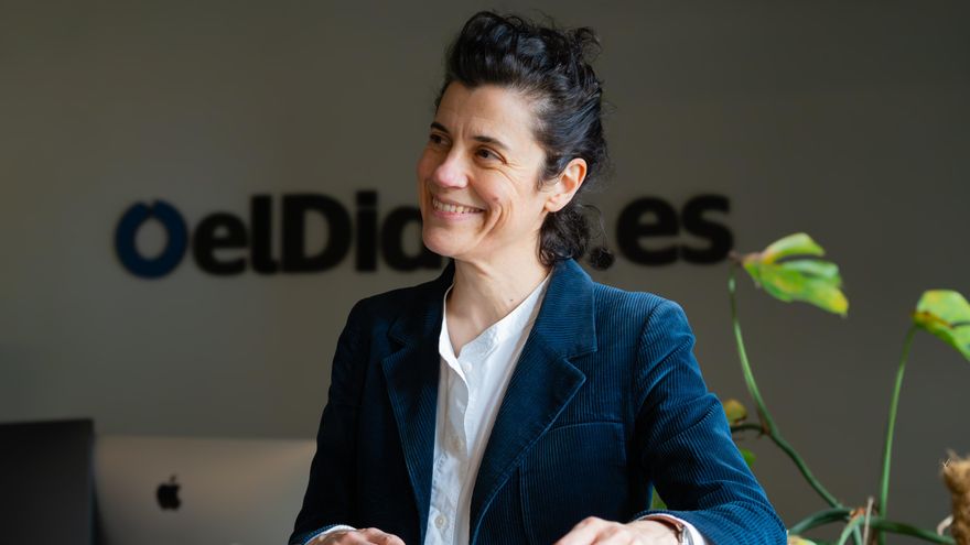 La profesora e investigadora belga Isabelle Ferreras, durante la entrevista en la redacción de elDiario.es