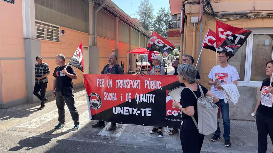 Protesta del sindicat CGT en Natzaret.