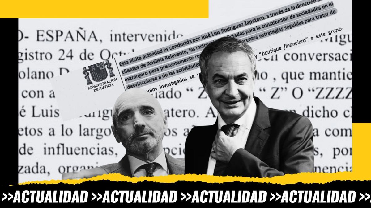 Montaje de imagen Rodríguez Zapatero y Julio Martínez Martínez con textos del auto del caso Plus Ultra