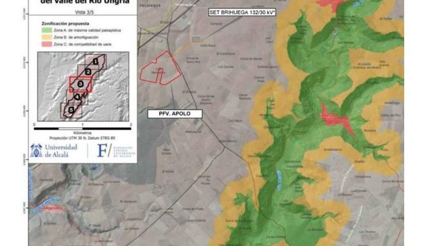 Cartografía que según Ecologistas en Acción y ADEPRU habría sido filtrada a las promotoras fotovoltaicas