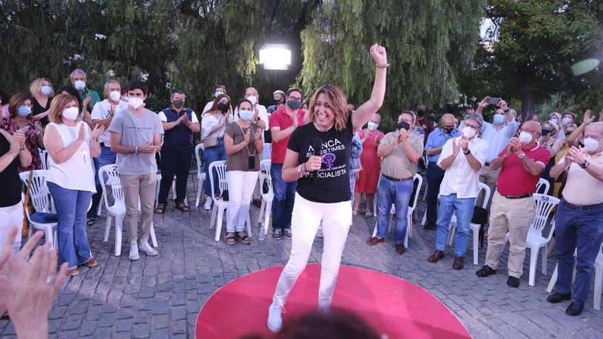 Susana Díaz durante su cierre de campaña a las primaras del PSOE-A en Sevilla