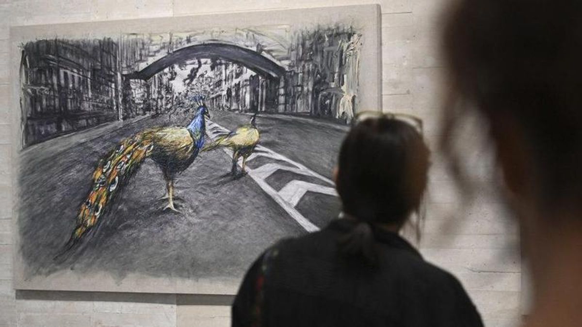 Presentación en el Musac de la exposición 'El bramido de la Tierra', del pintor Luis Moro. 