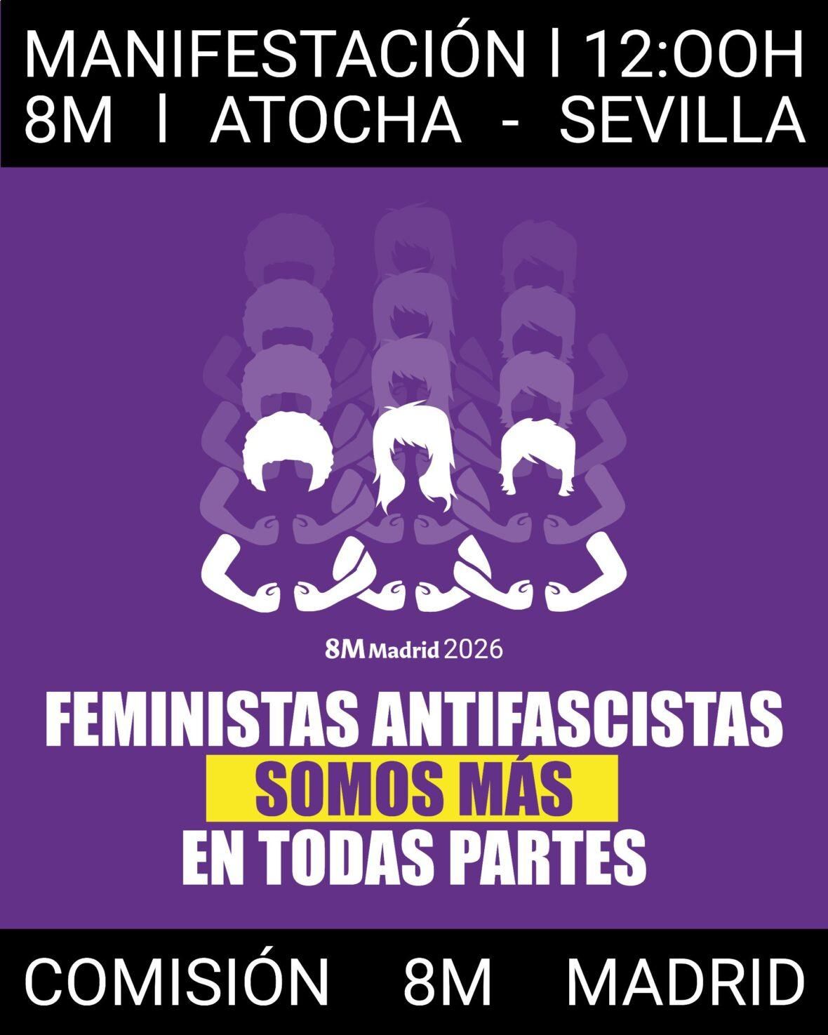 Cartel de la manifestación convocada por la Comisión 8M