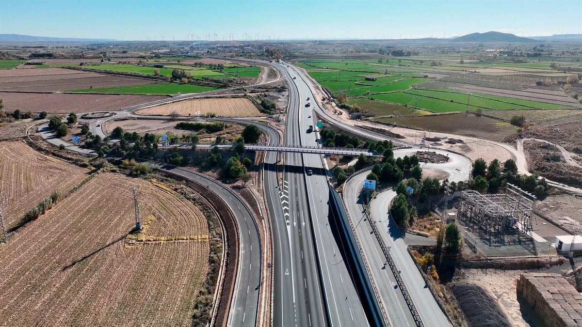 El enlace a Cortes (Navarra) en la A-68