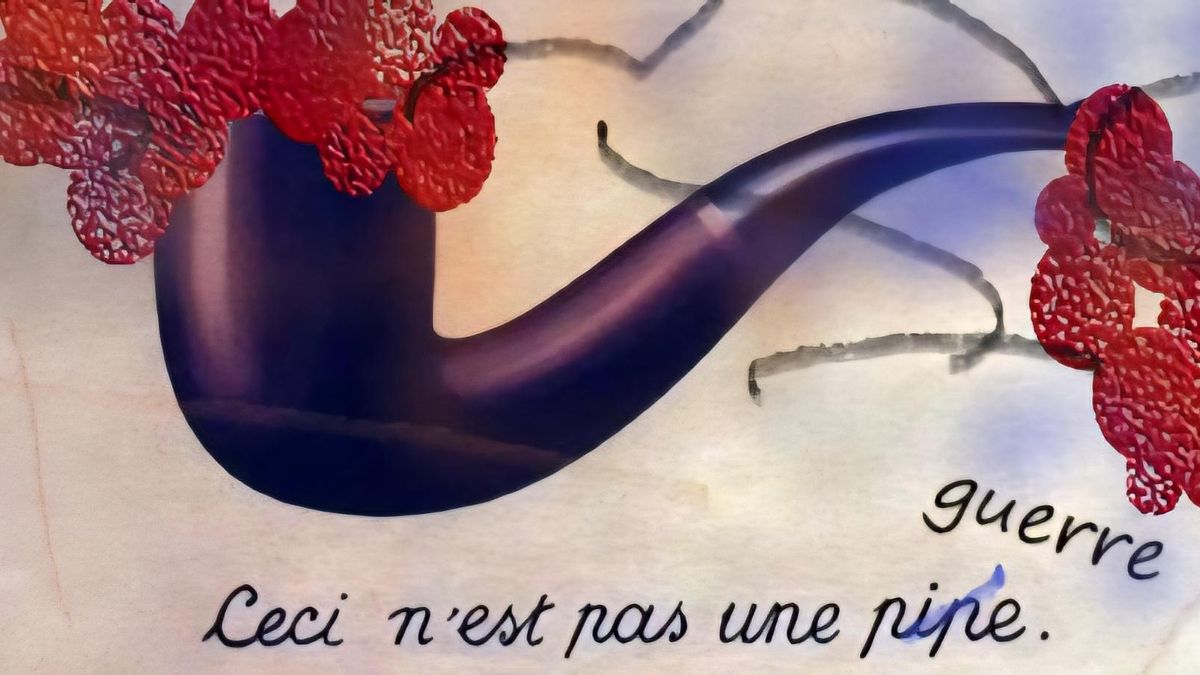 Montaje basado en el cuadro de Magritte