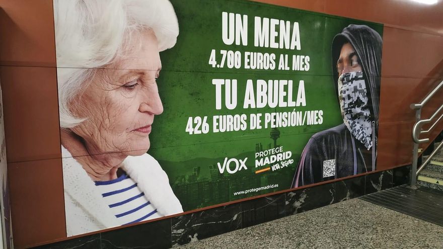 La Junta Electoral traslada a la Fiscalía el cartel xenófobo de Vox contra los menores no acompañados