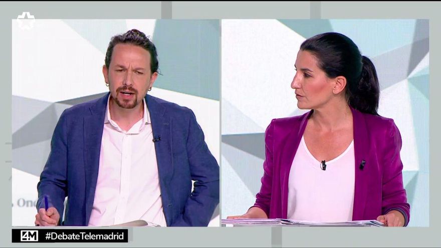 Iglesias y Monasterio discuten sobre las políticas sociales en el debate de TeleMadrid