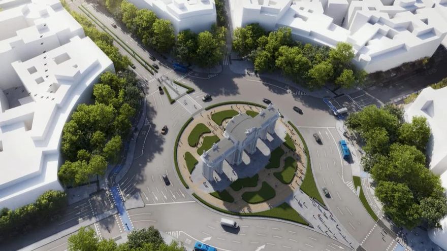 Madrid presenta la reforma del camino hacia la Puerta de Alcalá: paseo con arbustos, carril bici y acceso directo