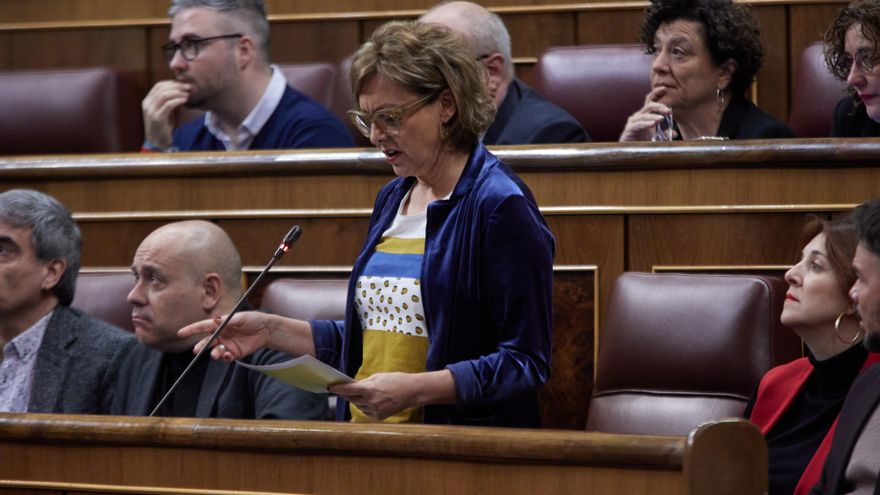 La diputada de ERC Montserrat Bassa interviene durante una sesión plenaria en el Congreso de los Diputados.