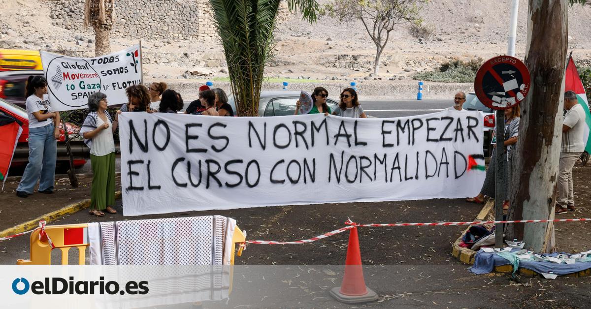 La Red Universitaria por Palestina recuerda frente al rectorado de la ULPGC que “no es normal comenzar este curso con normalidad”