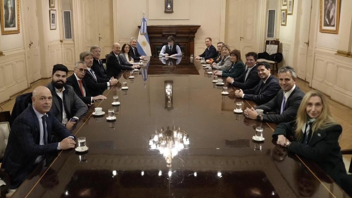 Milei en su anterior reunión de Gabinete, el 9 de julio pasado.