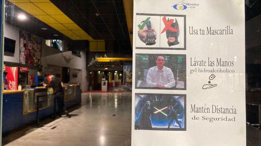 Cartel con las medidas de seguridad en las salas.