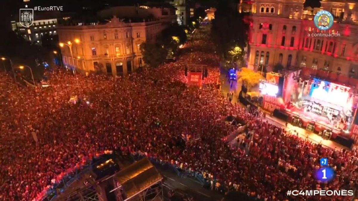 Fotograma de La 1, durante el directo de la celebración de la Eurocopa