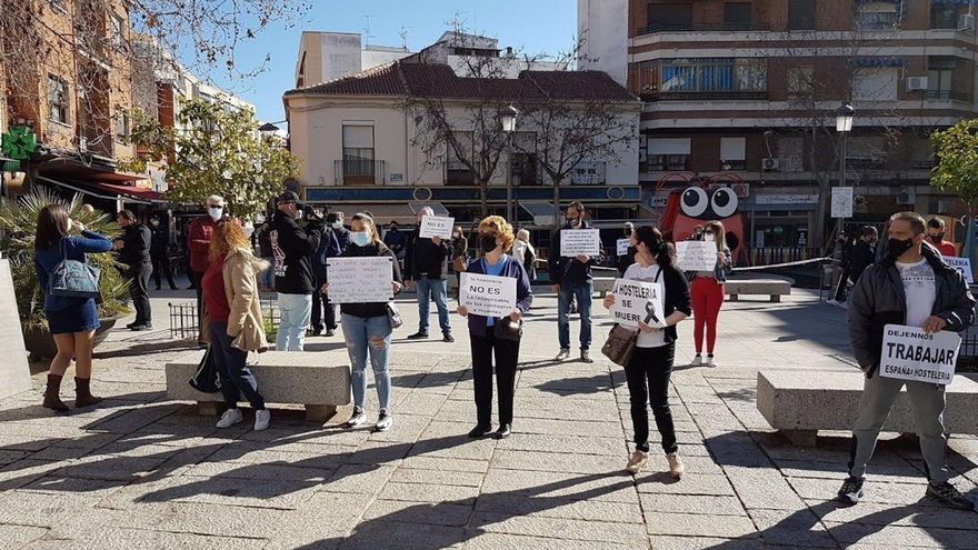 Concentración de hosteleros en Puertollano (Ciudad Real)