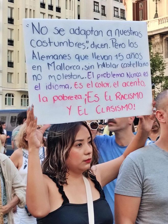 Una de las pancartas de este jueves en Callao