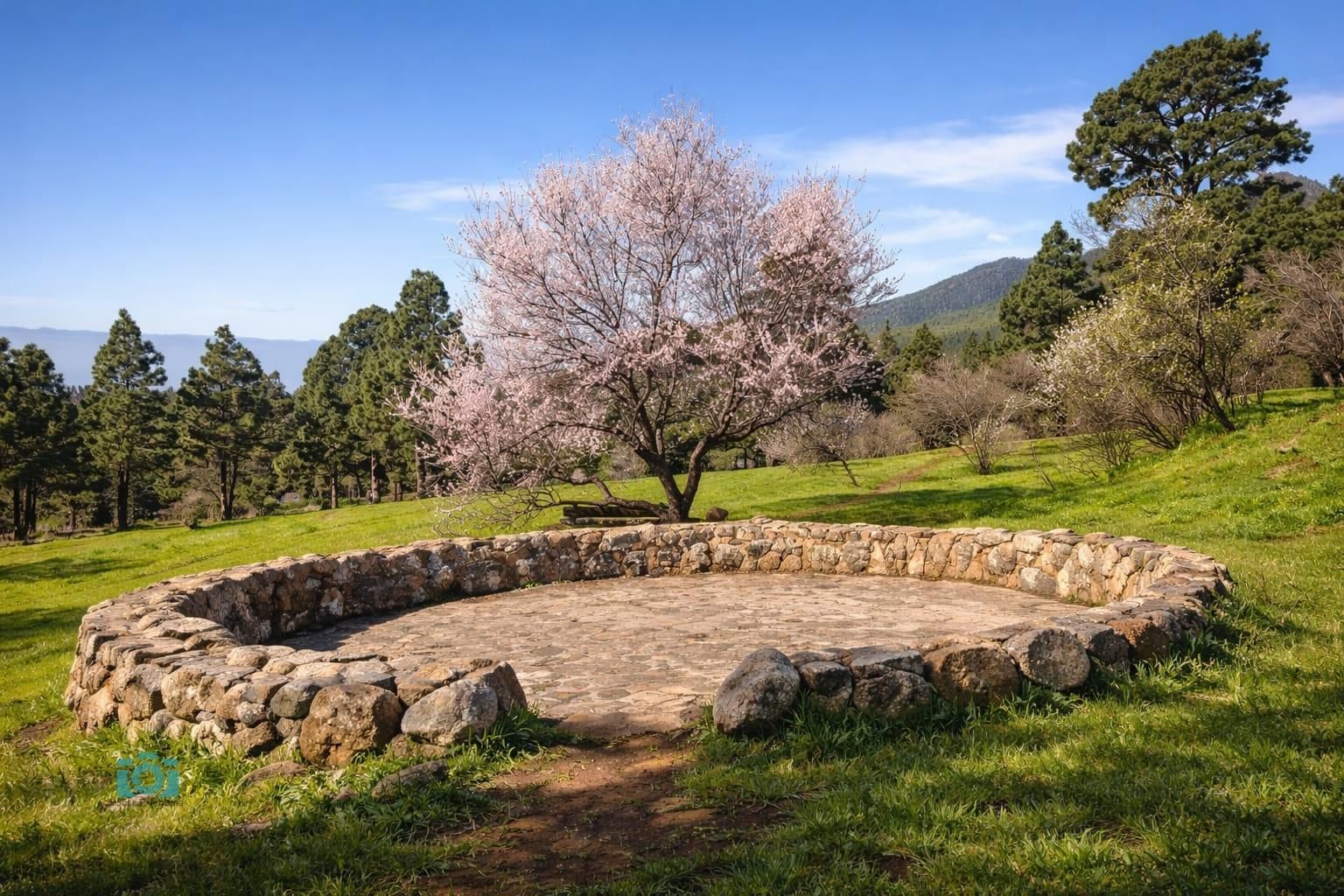 Almendro en flor  en la zona del Llano de las Cuevas  (El Paso).