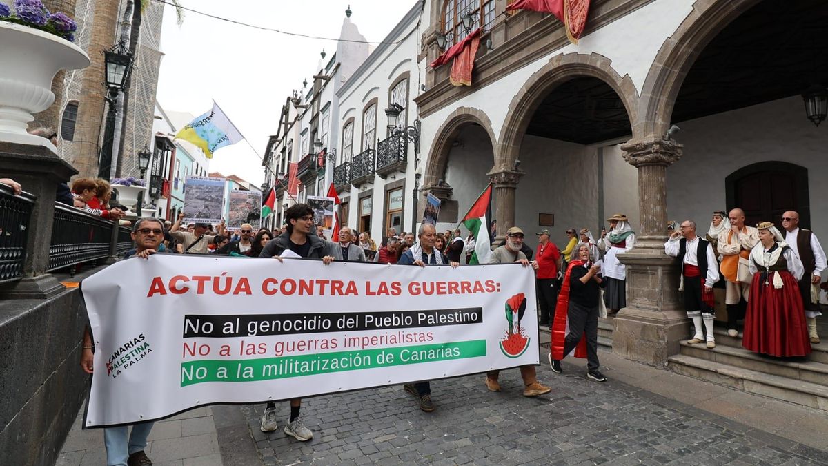 Manifestación en apoyo a Palestina en Santa Cruz de La Palma