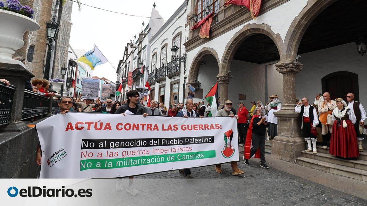 Manifestación en apoyo a Palestina en Santa Cruz de La Palma