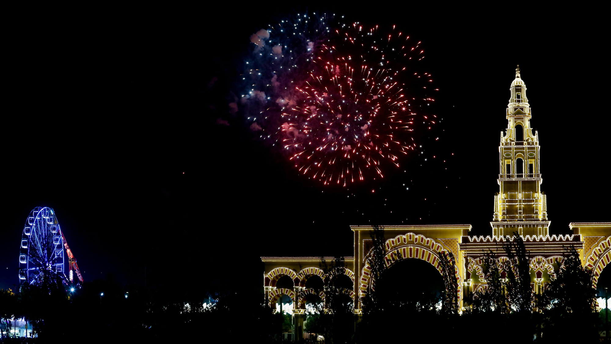 Comienzo de la feria 2026 y fuegos artificiales